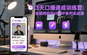3天口播速成训练营，会搞钱的设计师IP系列实战课-联创在线