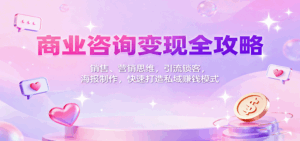 商业咨询变现全攻略：销售、营销思维，引流锁客，海报制作，快速打造私域赚钱模式-联创在线