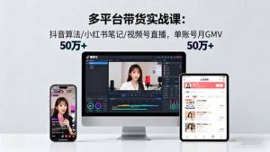 多平台带货实战课18.0：抖音算法/小红书笔记/视频号直播，单账号月GMV50w+-联创在线