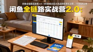 闲鱼全链路实战营2.0：9月新规过后从选品到标准化运营，7天快速出单-联创在线