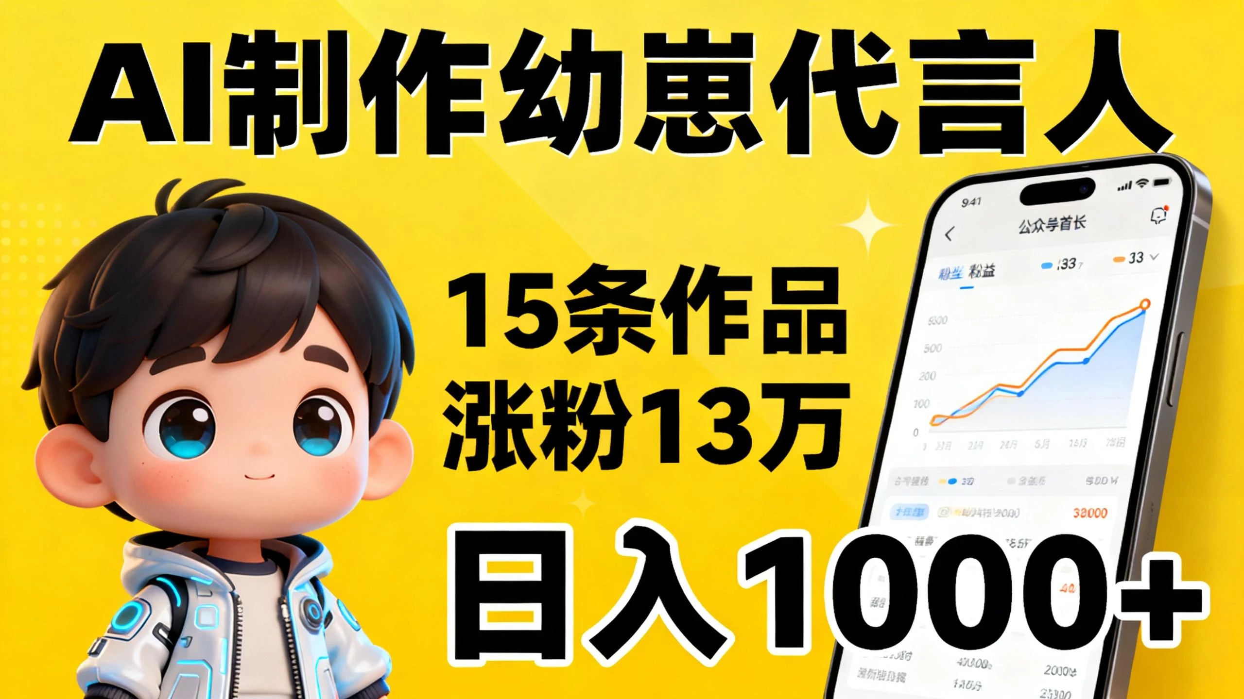 AI制作幼崽代言人，15条作品涨粉13万，日入1000+，实操教程-联创在线
