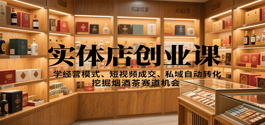 实体店创业课：学经营模式、短视频成交、私域自动转化，挖掘烟酒茶赛道机会-联创在线