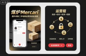 煤炉Mercari国外闲鱼二手电商运营实战全流程，仿品高利润，简单上手，闷声搞钱-联创在线