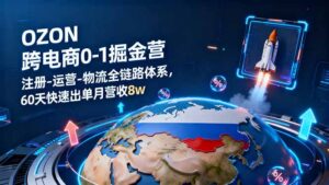 OZON跨境电商0-1掘金营:注册-运营-物流全链路体系,60天快速出单月营收8w-联创在线