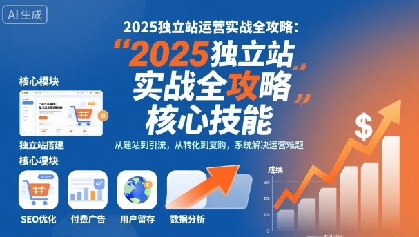 【精】2025独立站运营实战全攻略，一站式掌握独立站运营核心技能-联创在线