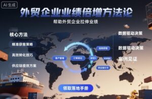 外贸企业业绩倍增方法论，帮助外贸企业拉伸业绩-联创在线