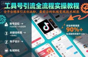 工具号引流全流程保姆级实操教程,全平台精准引流创业粉,最前沿的私域变现技术赋能-联创在线