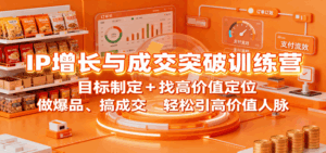 IP增长与成交突破训练营：目标制定+找高价值定位，做爆品、搞成交，轻松引高价值人脉-联创在线